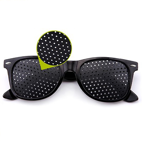 Lunettes noires pour l'amélioration de la vue, exercice, entraînement, épingle, petit trou, lunettes de soleil de Camping ► Photo 1/6