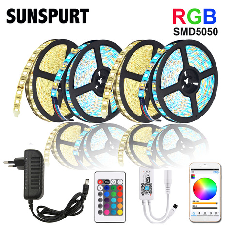 5m-100m WiFi/IR/2.4G LED tactile bande lumineuse RGB SMD 2835 5050 RGBW/RGBWW 60led s bande de LED DC 12V + télécommande + adaptateur ue ► Photo 1/6