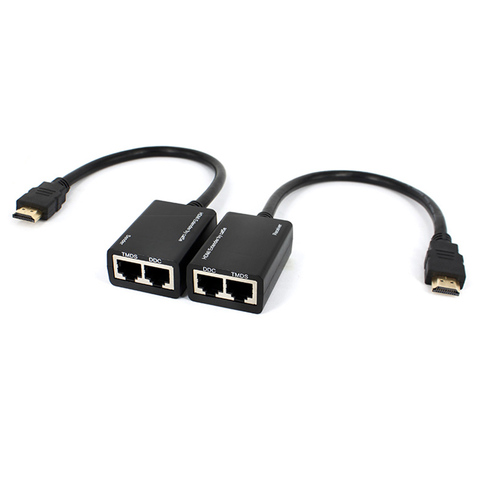 Plus de RJ45 CAT5e CAT6 UTP LAN Ethernet HDMI-répéteur d'extension compatible 1080P FHD 3D 100ft(30M) rallonge pour PS3 DVD HDTV ► Photo 1/6