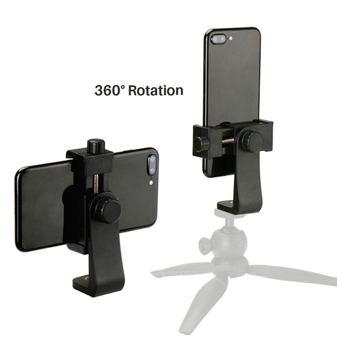 Universel téléphone trépied montage adaptateur téléphone portable Clipper support Vertical 360 degrés support réglable voor pour iPhone voor caméra ► Photo 1/6