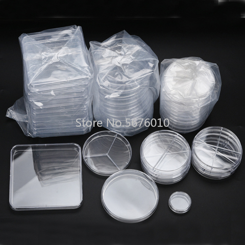 Assiettes de Culture en plastique stérile en laboratoire, 10 pièces/paquet toutes tailles, assiettes de Culture stérile, levure bactérienne ► Photo 1/6