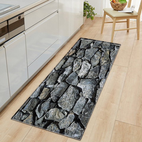 Tapis Long antidérapant à motif bois, pour cuisine, chambre à coucher, salon, porte d'entrée, couloir, balcon, salle de bains ► Photo 1/6