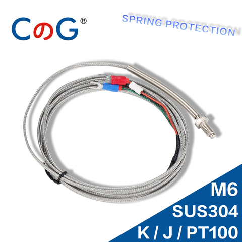 Capteur de température pour régulateur de température industriel, câble de Type 1M 2 M 3M 5M, CG WRNT-02 M6 K J PT100 ► Photo 1/6