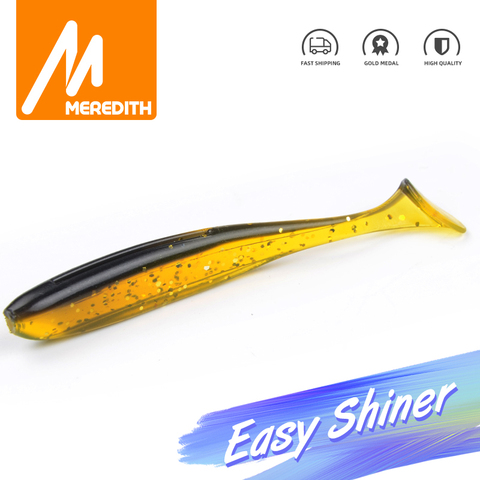 MEREDITH – leurre souple en Silicone Easy Shiner, appât artificiel wobbler idéal pour la pêche en mer, 50/75/100/130mm ► Photo 1/6