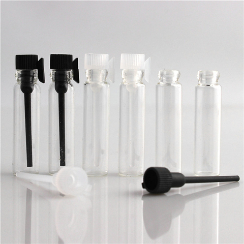 10 pièces/paquet 1ML 2ML 3ML noir clair Mini bouteille de verre de parfum vide cosmétiques bouteille échantillon Tube à essai flacons minces ► Photo 1/6