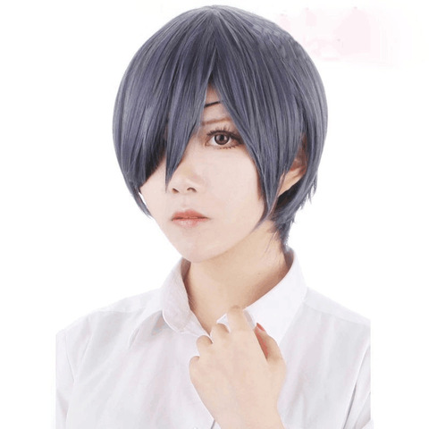 Earl Ciel fantôme Cosplay court gris perruque noir majordome Anime kuroshisuji Cosplay résistant à la chaleur cheveux synthétiques avec capuchon de perruque ► Photo 1/5