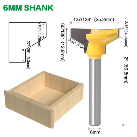 Mèche de routeur en carbure de tungstène pour le bois, 6mm, tige réversible, pour tiroir, Joint avant, 1 pièce ► Photo 1/6