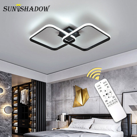 Noir moderne Led lustre pour chambre petit salon salle à manger cuisine plafond montage lustre éclairage Lustre110V 220V ► Photo 1/6