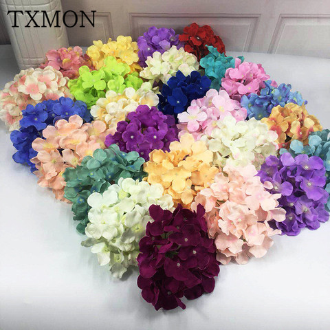 fleurs artificielles 50 pièces/lots 16cm simulation grand hortensia tête de fleur fleurs en soie décoration de mariage coiffe fleurs bricolage accessoires muraux ► Photo 1/6