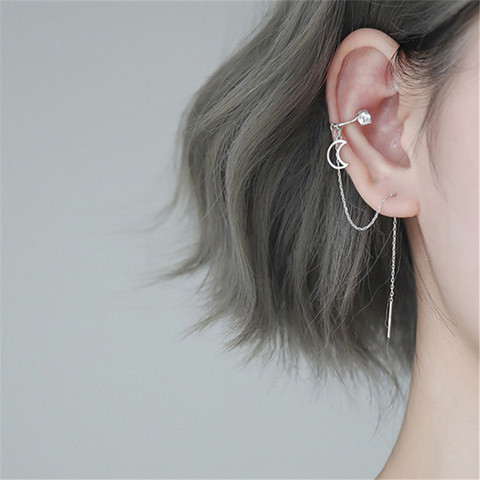 Boucles d'oreilles lune en argent Sterling 925 pour femmes, 1 pièce, pour mariage ► Photo 1/6