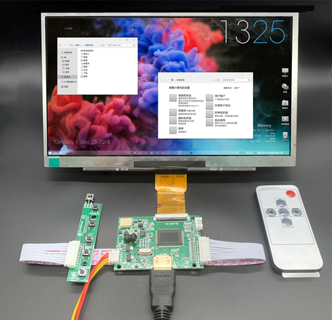 Écran LCD haute résolution 10.1 HD, pour Mini-ordinateur Raspberry Pi, pilote de télécommande, HDMI ► Photo 1/6