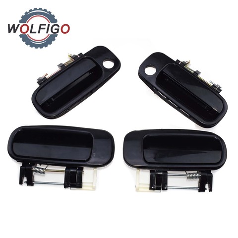 WOLFIGO – lot de 4 poignées de porte extérieures noires, pour Toyota Camry (1992 – 1996, 69220, 33020, 6921033010, 6924033010) ► Photo 1/6