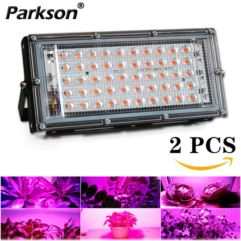 2 pièces LED poussent PhytoLamp léger pour plantes tente 50W AC 220V fleur semis à la maison spectre complet Phyto lampe intérieur projecteur grandir ► Photo 1/6