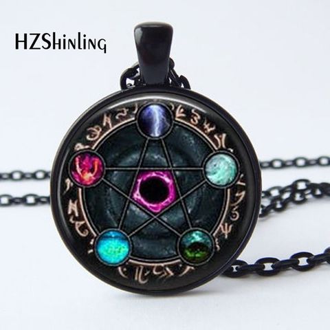 2017 nouveauté Wiccan pendentif collier Constellations du zodiaque Wicca bijoux païens verre cabochon bijoux HZ1 ► Photo 1/6