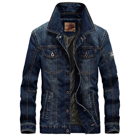 Manteau de veste en Denim printemps-automne pour hommes, manteau de veste en Denim Slim décontracté, vêtements d'extérieur pour hommes 4XL BF66008A ► Photo 1/5