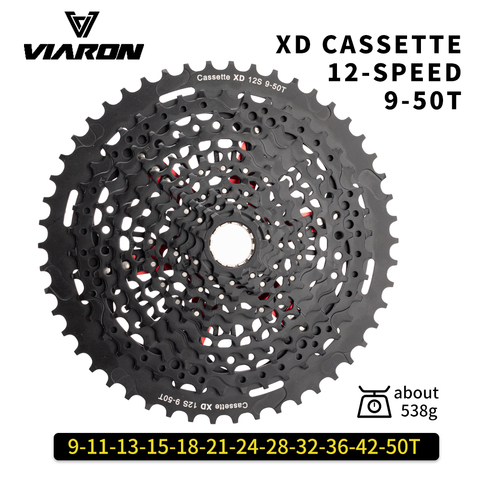 VIARON – Cassette de vtt 12 vitesses 9-50T, pignon XD Black12S 50T, pour Sram, roue libre de vélo ► Photo 1/4