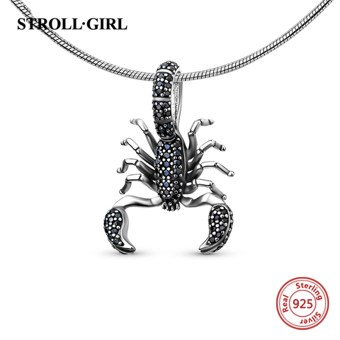 StrollGirl recommander animaux Scorpion charmes avec noir CZ 925 argent sterling perles fit original pandora bracelets bijoux cadeaux ► Photo 1/6