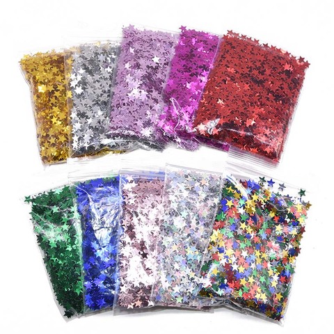 Paillettes 6/10mm, décoration de Table, mariage, fête d'anniversaire, mariage, remplissage de ballons confettis en forme d'étoiles acryliques ► Photo 1/6