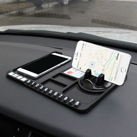 Tapis antidérapant de voiture multifonction, support de téléphone Auto, antidérapant, collant, support de téléphone, tapis de tableau de bord en Silicone ► Photo 1/6