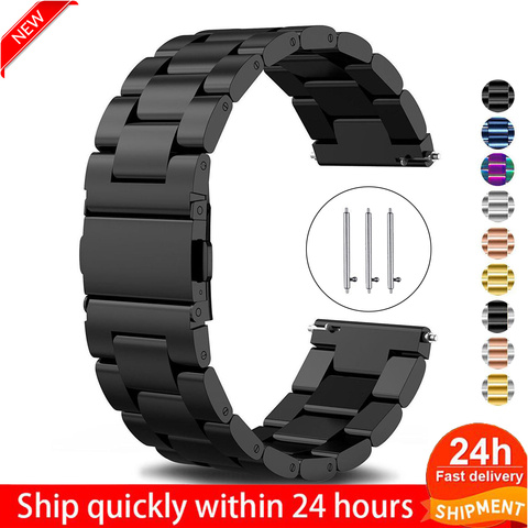 Bracelet de montre en acier inoxydable pour Galaxy 3, 18, 20, 22, 24, 40, 41, 44 ou 45 mm,compatible Huawei, Amazift bIP, active2 ► Photo 1/6