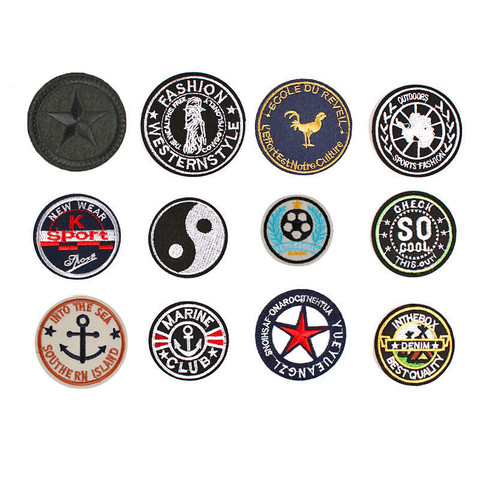 Rond potins ancre Football étoile à cinq branches broderie tissu autocollants vêtements accessoires Badge Patch autocollants ► Photo 1/5