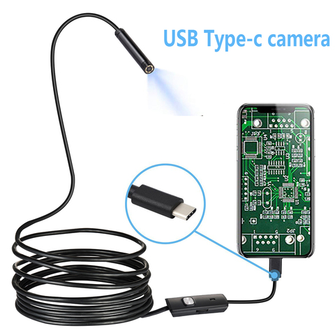 Caméra d'inspection de serpent USB HD IP67 étanche USB C endoscope type-c portée caméra 1M 2M câble Flexible pour Smartphone Android ► Photo 1/6