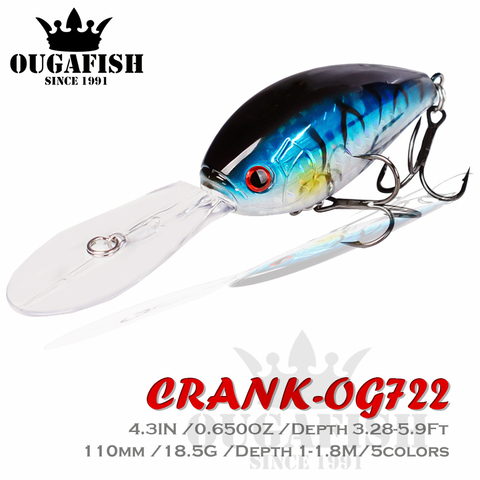 Appât artificiel Crankbait pour la pêche au bar, matériel pour pêcher, poids 110mm, 18.5g ► Photo 1/6