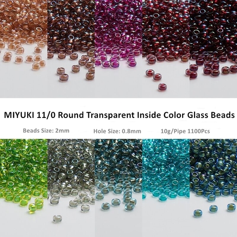 11/0 Miyuki perles de rocaille de verre 2mm japon colorant noyau Transparent entretoise perles rondes pour bricolage Arts et artisanat bijoux accessoires ► Photo 1/6