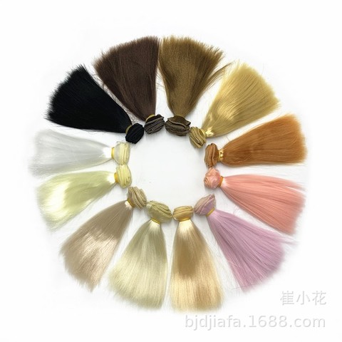 Perruque Mohair lisse en soie douce, 1 pièce, 15cm, 20cm, 25cm, pour BJD / SD baby milk ► Photo 1/4