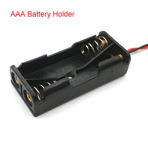10 pièces 2 X AAA batterie mallette de rangement noir plastique batterie support de la boîte fil 2x1.5V AAA ► Photo 1/5