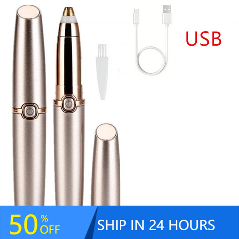 Mini rasoir électrique portable pour sourcils, lèvres, visage, stylo épilateur rechargeable USB, 40 #1016 ► Photo 1/6