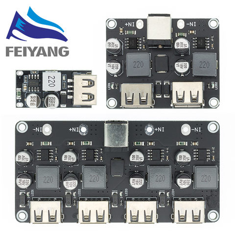 Convertisseur USB QC3.0 QC2.0, 10 pièces, Module abaisseur de charge 6-32V 9V 12V 24V à chargeur rapide, Circuit imprimé 5V ► Photo 1/6