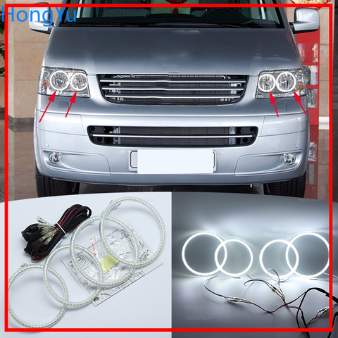 Kit d'yeux d'ange Ultra lumineux led, anneaux halo, pour Volkswagen VW Multivan T5 2003 – 2009 ► Photo 1/6