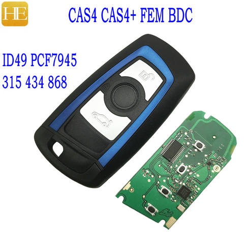 HE Xiang – clé télécommande pour BMW série f3, 5, 7, X5, X6, F20, F22, F30, CAS4, CAS4 +, FEM, BDC 315, 434, 868 Mhz, ID49, PCF7945 ► Photo 1/6