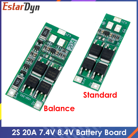 2S 20A 7.4V 8.4V 18650 carte de Protection de batterie au Lithium/carte BMS Version d'équilibre Standard ► Photo 1/6