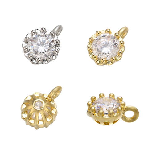 ZHUKOU – Mini collier en laiton et cristal pour femmes, pendentif de 6x8mm, DIY, accessoires de bijoux, modèle VD665 ► Photo 1/6