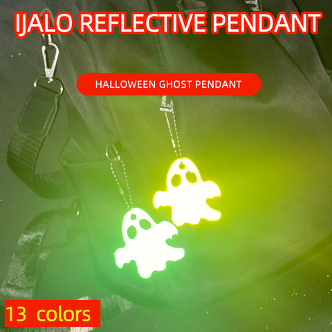 Halloween fantôme mignon doux PVC réfléchissant porte-clés voiture pendentif breloque sac accessoires pour la sécurité routière utilisation ► Photo 1/6