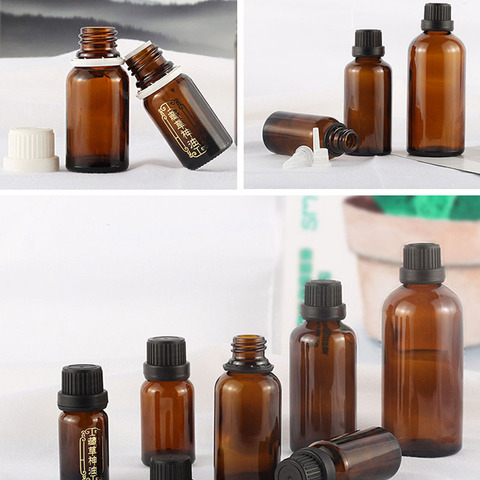 6 pièces 5 ml/10 ml/15 ml/20 ml/30 ml ambre brun verre Euro compte-gouttes bouteilles huile essentielle liquide aromathérapie Pipette flacons ► Photo 1/6