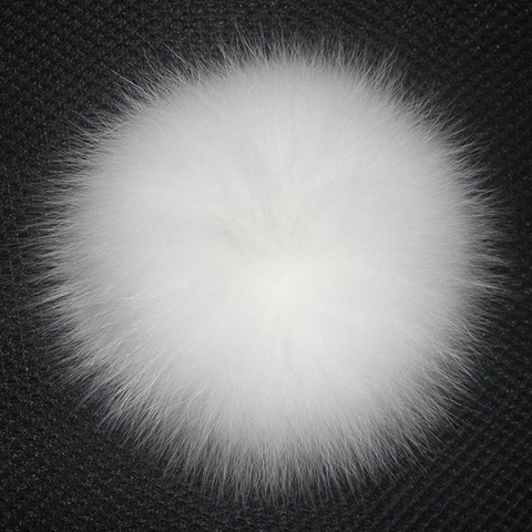 Bricolage 14-15cm gros pompons en fourrure de renard pour bonnet tricoté bonnets d'hiver et porte-clés et écharpes véritables pompons en fourrure de renard ► Photo 1/6