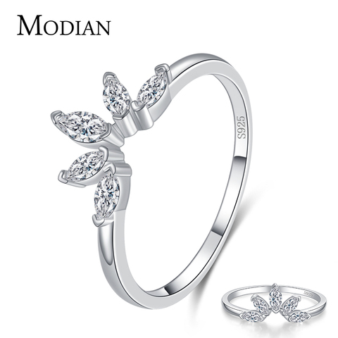 Modian nouveau 100% 925 argent Sterling losange AAA clair CZ couronne mode or couleur bague pour les femmes Fine bijoux de mariage ► Photo 1/6