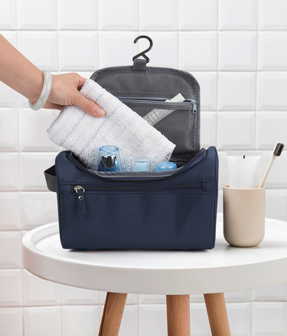 Sac de maquillage pas cher femmes sacs hommes grand imperméable à l'eau en Nylon voyage sac cosmétique organisateur étui nécessaires maquillage lavage trousse de toilette ► Photo 1/6