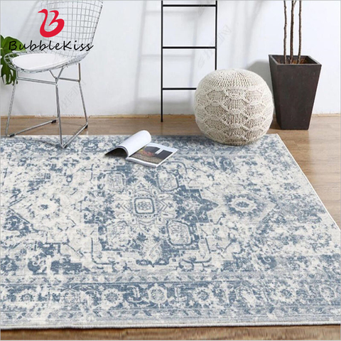 Tapis européen classique, bleu, motif abstrait, pour salon et chambre à coucher, accessoire de Table ► Photo 1/6