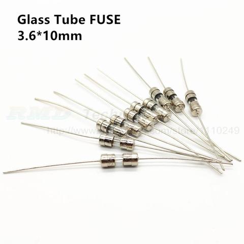 10 pcs/lot verre Tube fusible rupture rapide avec broche 3.6x10mm 0.5A 1A 1.5A 2A 3A 5A 8A 10A/250 V livraison gratuite ► Photo 1/2