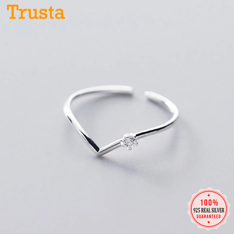 Trustdavis – bague en argent Sterling 925 véritable pour femme, anneau de doigt en zircon cubique, brillant, fin, S925, bijoux DA1055 ► Photo 1/6