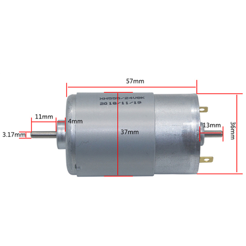 Micro moteurs électriques 12 V 24 V cc 12 V 24 V, 555/4000 tr/min, arbre à Double sortie, haute vitesse, 8000 ► Photo 1/6