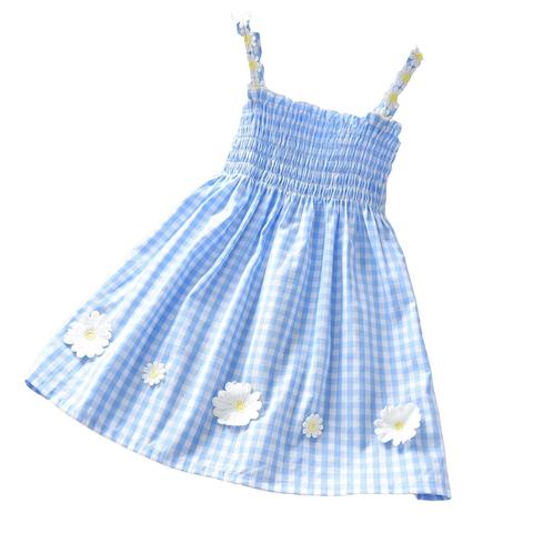 VIDMID nouvelle robe à carreaux fille princesse sans manches coton vêtements petite fille coton bébé été robes de mode enfants P736 ► Photo 1/5