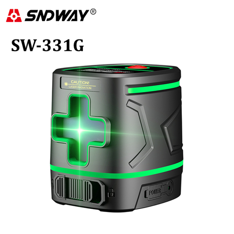 SNDWAY niveau Laser 2 lignes Vertical Horizontal outils de mesure, batterie Rechargeable niveau Laser à faisceau vert auto-nivelant ► Photo 1/6