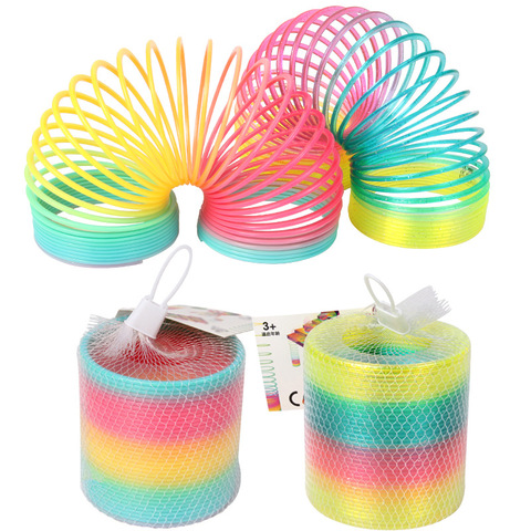 Bobine de ressort en plastique pliable, 1 pièce, cercle arc-en-ciel, jouets amusants, éducatifs, éducatifs, de développement précoce, magiques et créatifs pour enfants ► Photo 1/6