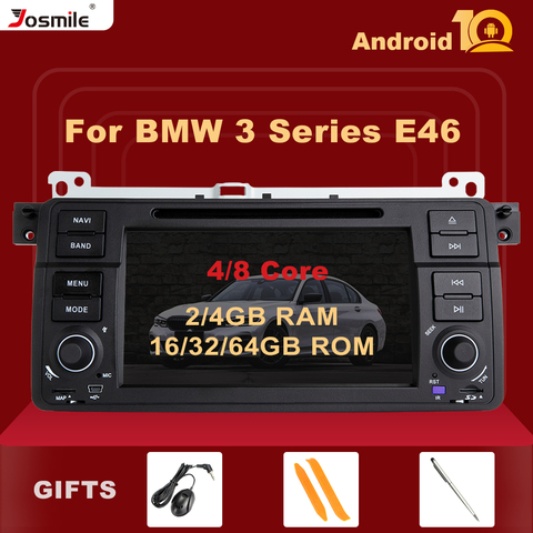 Josmile-AutoRadio Android 10, Navigation GPS, lecteur DVD, 4G, 1 Din, pour voiture BMW E46 M3 Rover 75 coupé 318/320/325/330/335, 1998 à 2006 ► Photo 1/5