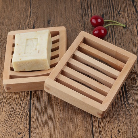 Assiettes en bois de bambou naturel, support en bois pour savon, boîte de rangement porte-plateau, conteneur Portable pour savon, accessoires de salle de bain ► Photo 1/6